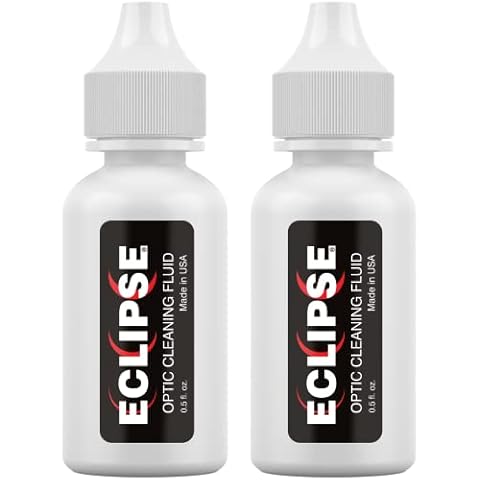 Eclipse Optic Cleaning Solution - Camera Lens and Digital Sensor Cleaner Fluid - Works with All Cameras, Binoculars, and Other Optical Products - Dropper Tip (15ml) - 0.5oz (2-Pack) Cover