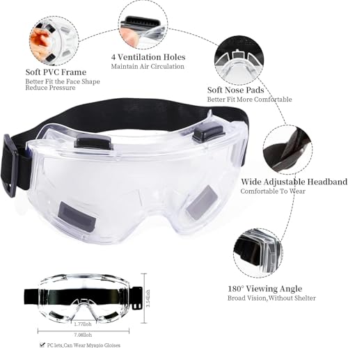 Serplex® Respirator Mask Kit with Anti-Fog Goggle, 6001 Filters & Cotton Filters, Reusable Chemicals Respirator Gas Mask for Painting, Gas, Dust, Weld, Organic Vapors, Epoxy Resin