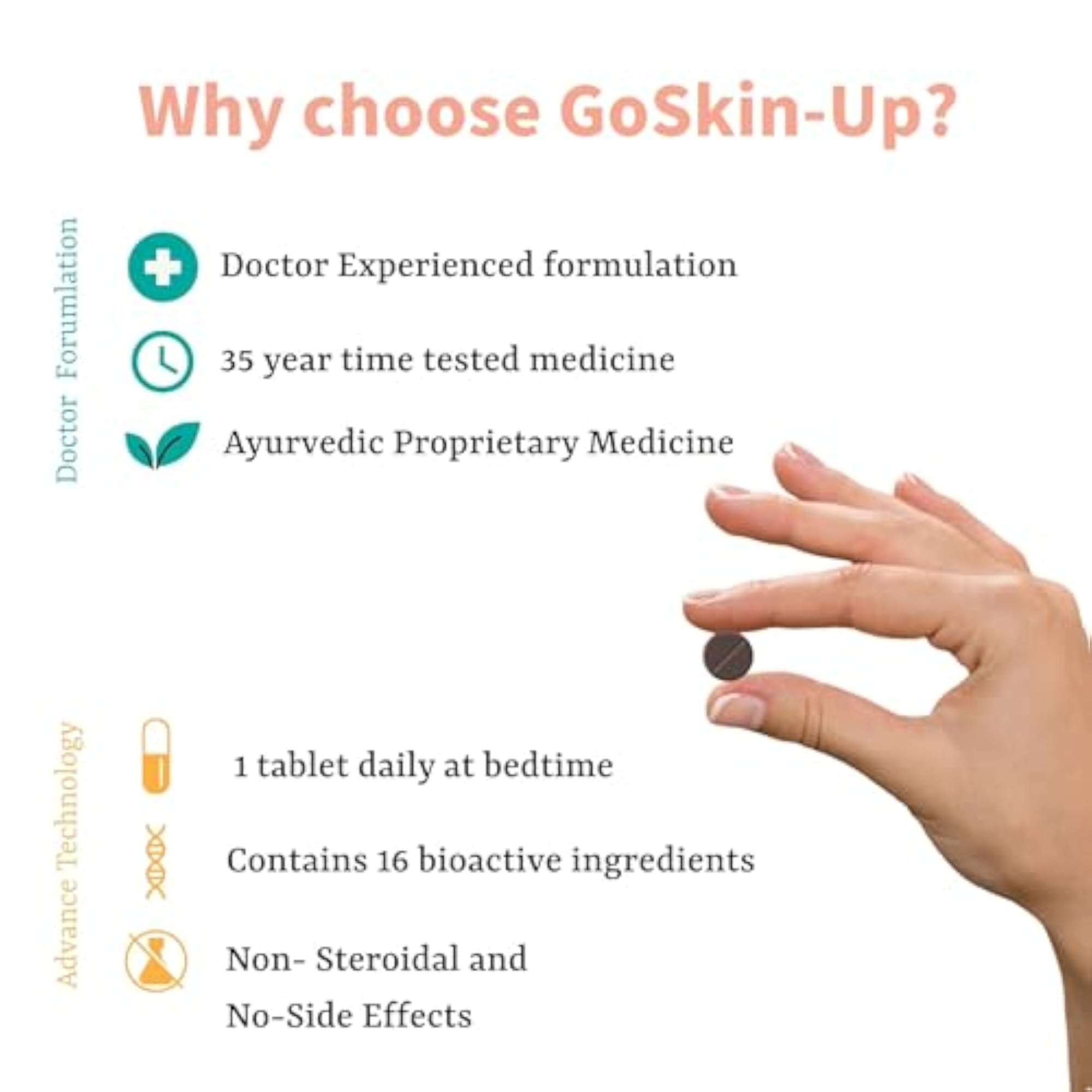 Vedalay GoSkin-Up Ayurvedic Tablets, 30 Tablets for Skin Health