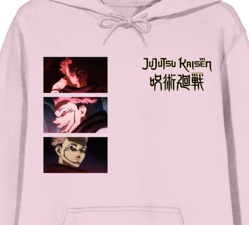 Jujutsu Kaisen Multi Screenshot Long Sleeve Cradle Pink Men's Hooded Sweatshirt2