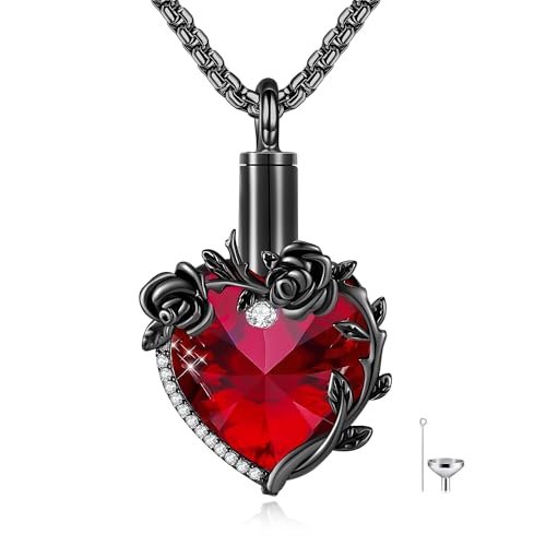 Collier mémorial pour cendres rose noire pour honorer un être cher