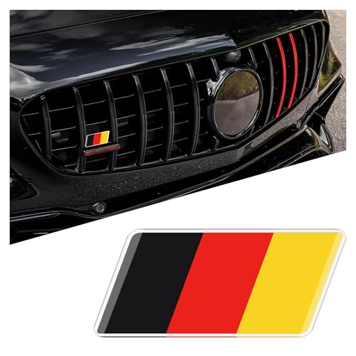 3D Car Emblem Stickers for Car Decor,Unique British Flag Front Grill Emblem Grill Badge for Front Fender,Door,Bumper,Badges Decals with L Shaped Mounting Bracket (Germany Flag 1)