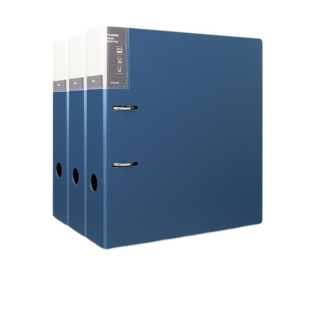 Biuro 3-częściowy perforowany segregator A4 z 2 otworami Arkusz danych Odłączany archiwalny Organizator dokumentów(Blue)