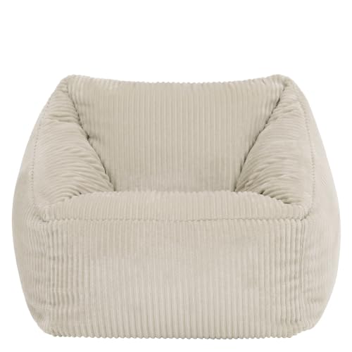 Icon Natalia Cord Sitzsack Kinder Sessel mit Füllung, Beige
