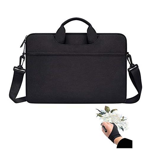 Monitor de dibujo Estuche portátil Bolsa protectora de viaje portátil para XP-Pen Artist12, Wacom One DTC133, Huion KAMVAS Pro 13, KAMVAS Pro 12, GAOMON PD1161, Q11K (negro con correa)