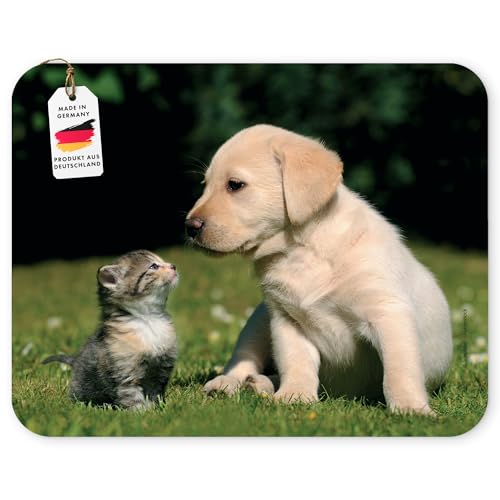 CAT AND DOG - BEST FRIENDS FOREVER Animal Mousepad / mouse mat: Quality mouse pad made of extremely tear-resistant special rubber with a strongly adhesive underside for an optimal hold (No. 108)