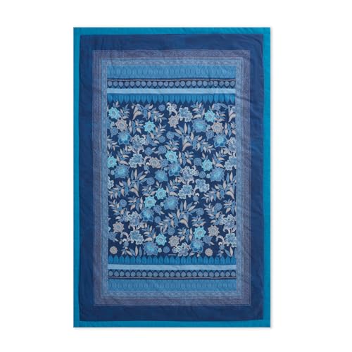 Bassetti Plaid Decke 135x190 cm, Granfoulard Varigotti B1 blau, 100prozent Baumwolle, Wohndecke, weich und atmungsaktiv, hochwertig Bedruckt