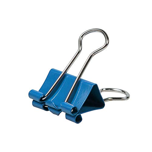 Jam Paper Colorful Binder Clips - Small - 3/4 Inch (19 Mm) - Blue Binderclips - 25/Pack #TOP2