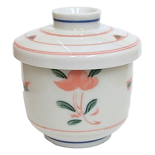 茶碗蒸しの器 赤絵花蒸し碗 業務用 美濃焼 24a220-11