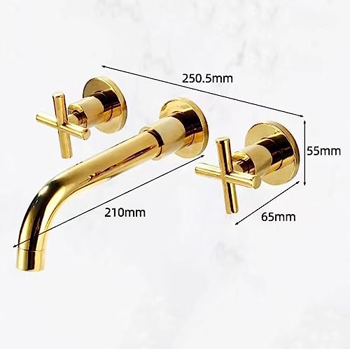 Mitigeur d'évier de lavabo à double poignées croisées pour salle de bain