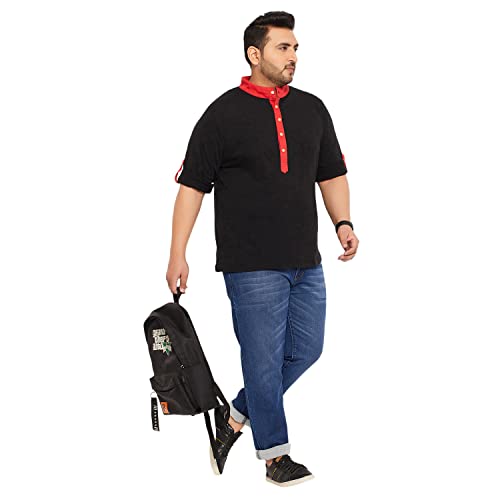 Image of Bigbanana Plus Size Men's Regular Fit Solid Henley Tshirt