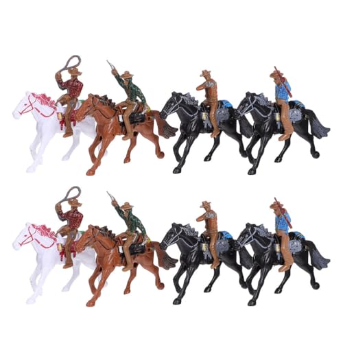 8piezas Figuras De Vaqueros Plastico Para Decoración De Escritorio Rol Adornos De Modelos Miniatura Para Fiestas Infantiles