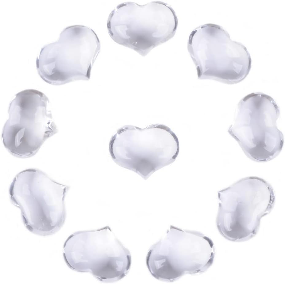 Natural Clear Quartz Gemstone Healing Crystal 1 inch Mini Puffy Heart Pocket Stone Iron Gift Box (Pack of 10)
