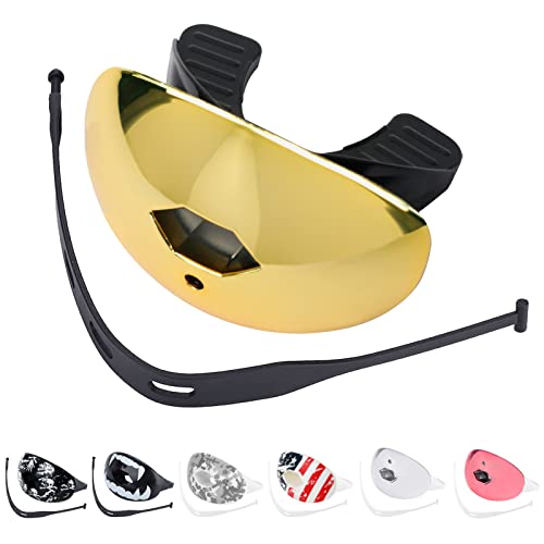 ZAKVOP Football Mouth Guard with Strap, Breathable Mouth Guard Football for Youth and Adults, Teeth and Lip Protector Guard Mouth Pieces Football (Chrome Gold)