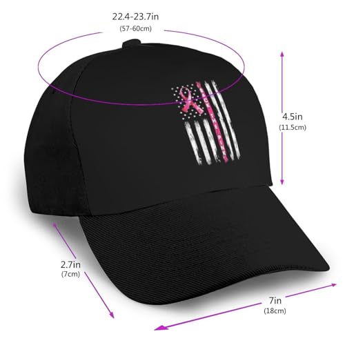 Breast Cancer Awareness Pink Ribbon American Flag Unisex Classic Adjustable Curved Brim Baseball Cap, Trucker Hat2