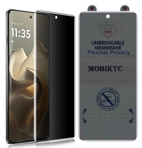 Image of Privacy Screen Protector for Realme 16 Pro Plus /Realme 16 Pro+ 5G, Flexible Tempered Glass [1 Pack], Anti-Spy, Edge to Edge Coverage, Black