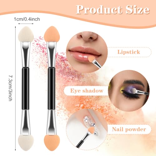 YuxianLB 20 Pcs Eyeshadow Brush Eyeshadow Applicators 3 Inch Disposable Dual Sides Eye Shadow Sponge Applicators Makeup Applicator Eye Shadow Applicator Sticks For Women Girls