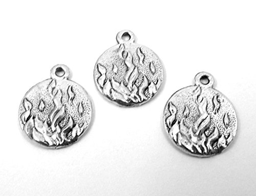 Set of Three (3) Silver Tone Pewter Fire Charms - Four Elements (5018)