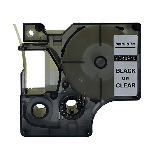 Black on Clear Label tape Compatible for DYMO D1 40910 S0720670 9 MMX7 M