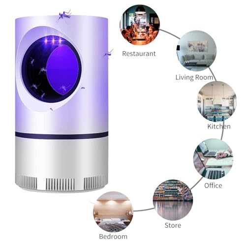 Image of Electric Mosquito Killer Lamp UV LED Bug Zapper Trap, USB Powered Insect Killer Light Chemical-Free Mosquito, Fly & Bug Control Lamp for Indoor Home, Bedroom & Kitchen Use (White)