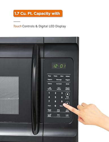 Commercial-Chef-17-Cu-Ft-Over-The-Range-Microwave-Oven-1000-Watt-Microwave-with-10-Power-Levels-300-CFM-Hidden-Vent-Hood-Fan-Touch-Controls-LED-Display-10-Preset-Options-CHMR17GB-Black Commercial Chef 17 Cu Ft Over The Range Microwave Oven 1000 Watt Microwave with 10 Power Levels 300 CFM Hidden Vent Hood Fan Touch Controls LED Display 10 Preset Options CHMR17GB Black