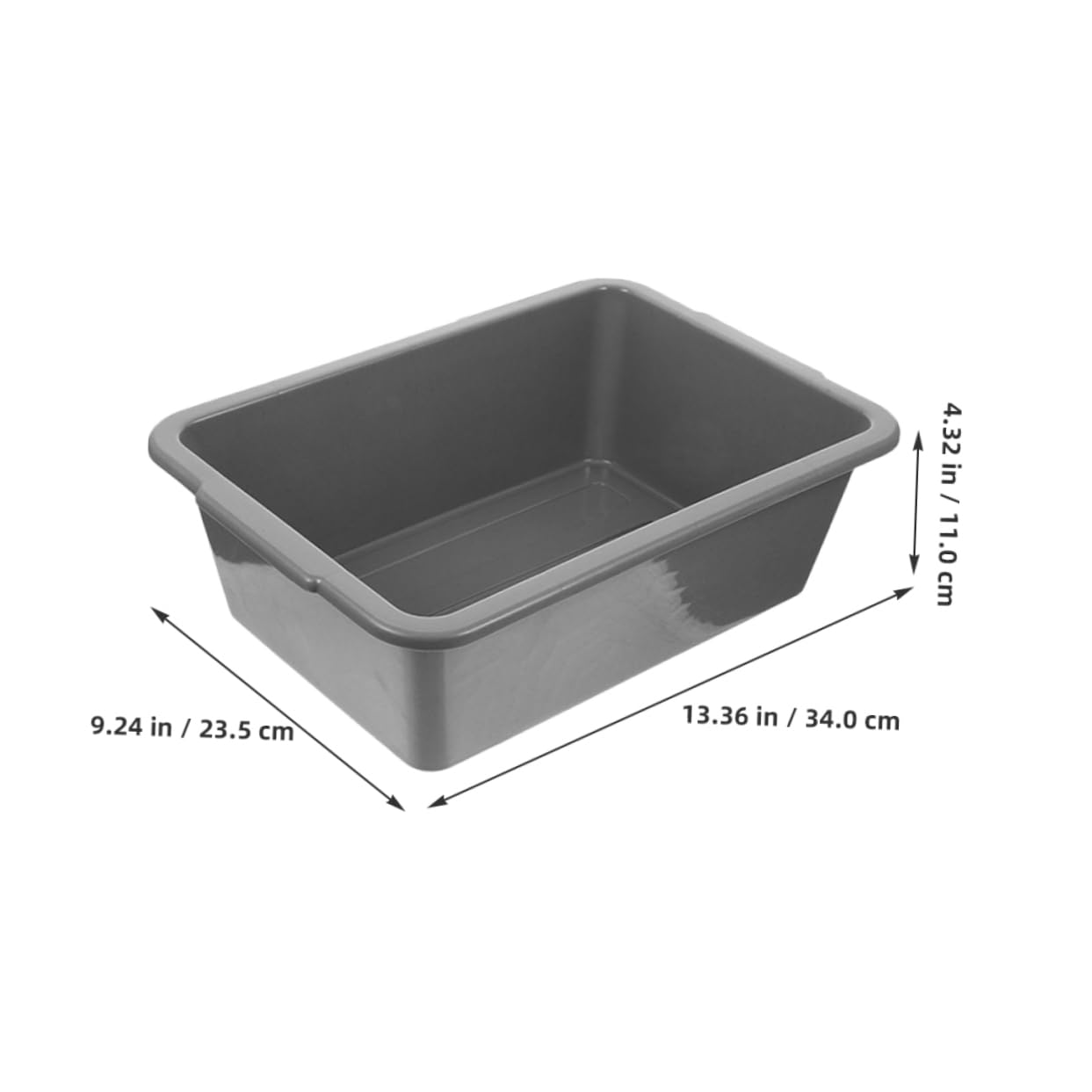 Alipis 3pcs Plastic Rectangular Bus Tub Storage Baskets Sturdy Material for Home Restaurant Garden Use
