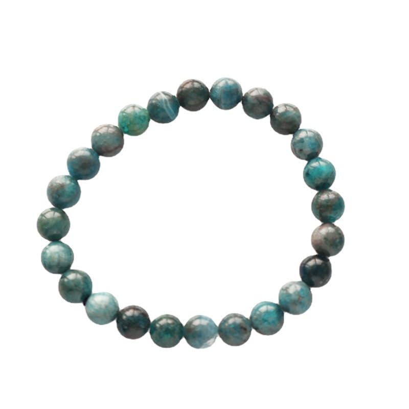 Bracelet en perles de pierres de 6 mm élastique bleu pour homme et femme fait main
