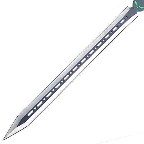 Ninja Sword Machete Throwing Knife Tactical Katana Tanto Blade, 27-Inch … (Black-Ninja Head)