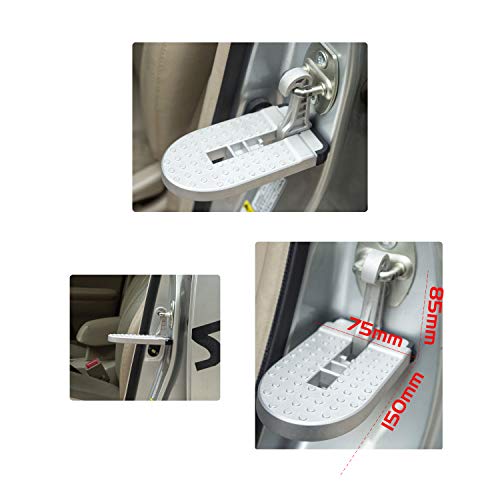 RUIYA para t-ROC 2016-2019 Pedal de Puerta de Coche para Escalera Plegable de Puerta de Coche Fácil Acceso a la Azotea del Coche Pedal de Puerta de Coche de Aleación de Aluminio (Plata)