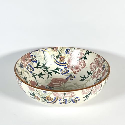 Image of SNS Botanical Bloom Decal Ceramic Serving Bowl | Premium Salad & Snacks Bowl | Semi-Matt Floral Dinnerware for Oats Pasta Fruits & Desserts | Tableware for Gifting (Botanical Bloom Deep Bowl)