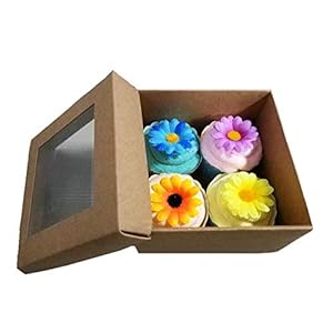 Fizzy cupcake bath bomb (four pieces, pink-blue-yellow-orange)