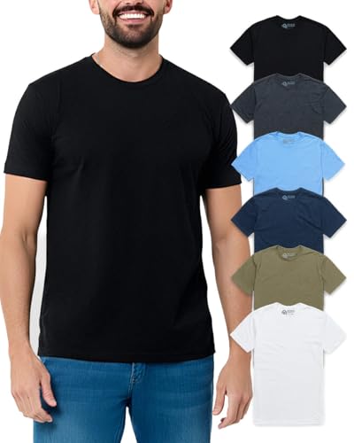 INTO THE AM Men's T-Shirts Soft Cotton Blend Crew Neck Tee S - 4XL Athletic Fit Plain Basic T-Shirt for Men