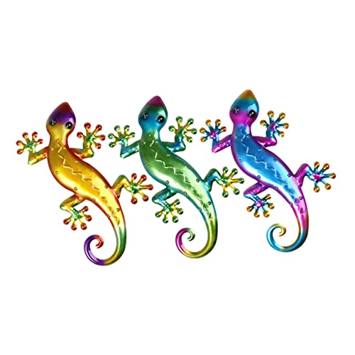 Yardwe 15 Pcs Animal Decor Outdoor Animal Statues Outdoor Metal Decor Lizard Statue Hanging Lizard Wall Decorations Lizard Sculptures Art Lizard Wall Ornaments Garden Wall Art Adornments #TOP3