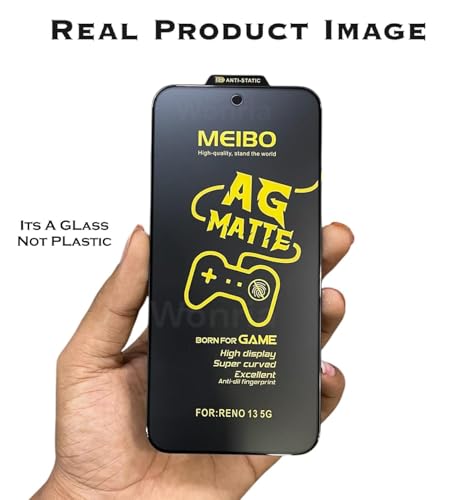 Image of WonRia Pack 1- Matte Screen Guard Protector for Reno 14 5G Matte Tempered Glass Edge to Edge [Anti-FingerPrint | Anti-Glare | Shinning Border] - (Made of Glass)