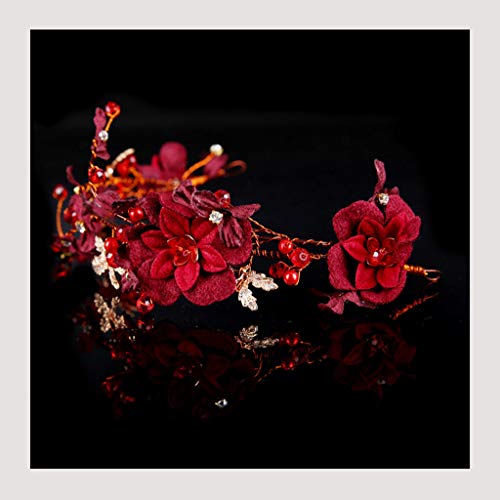 ZGP &Headdress Crown Head jewelry wreath halo headband crown princess hair accessories girl wedding holiday accessories floral garland (Color : A)