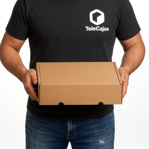 TELECAJAS | 25 Cajas 33x25x10 cms Postales Automontable de Cartón Ondulado para Envíos | Color Marrón Kraft - Pack de 25 cajas - imagen 3