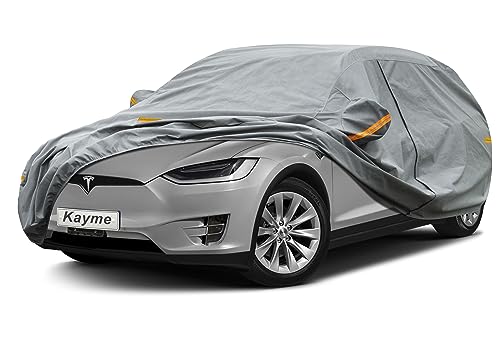 Image of Kayme Heavy Duty SUV Car Cover Custom Fit Tesla Model X (2015-2025) Waterproof All Weather for Automobiles, Full Exterior Covers Sun Rain UV Protection.（Deliver About 3-10 Days）