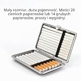 LONGHAO 2 szt. cienkich papierosów, skórzana, metalowa, na 20 Slim lub 14 normalnych papierosów, dla kobiet i mężczyzn, prezent