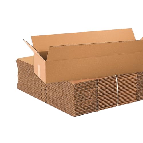 Image of BOX USA Shipping Boxes 34 inchL x 10 inchW x 6 inchH 10-Pack Long Corrugated Boxes for Moving, Shipping, Mailing, Packing, Packaging and Storage