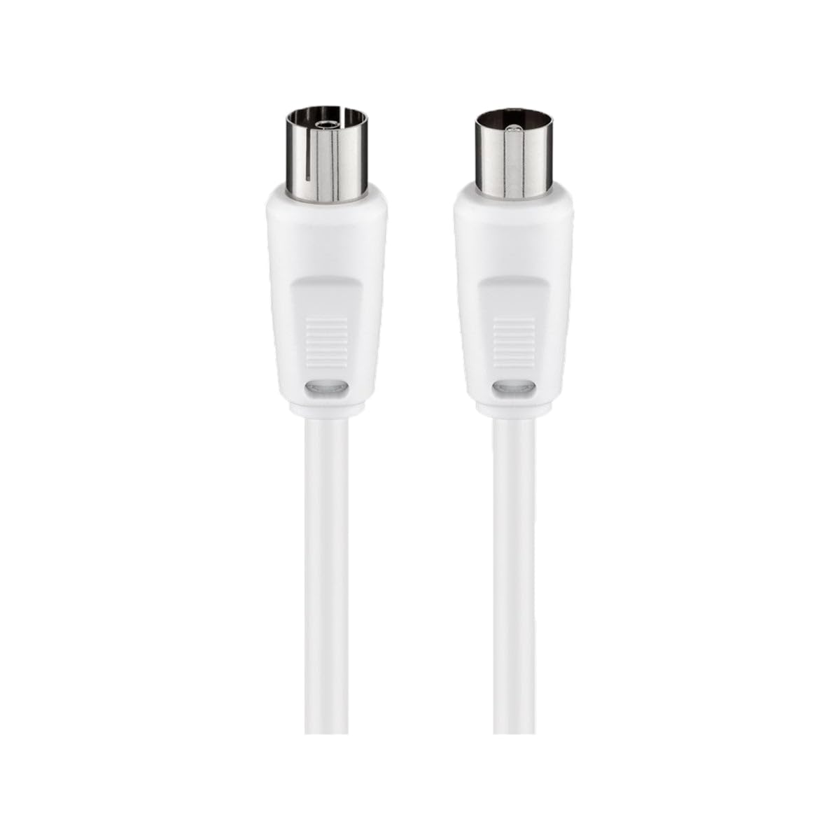 Goobay 11510 Cavo antenna (70 dB, 75 Ohm), 2x schermato, spina coassiale nichelata alla presa coassiale, adatto per TV, HDTV, radio, DVB-T2, DVB-S2, DVB-C, lunghezza 1,50 m