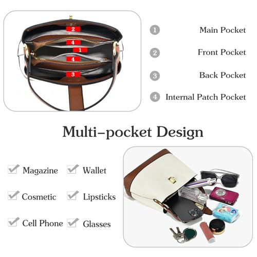 Bolso de hombro de cuero PU para mujer elegante miniatura 5