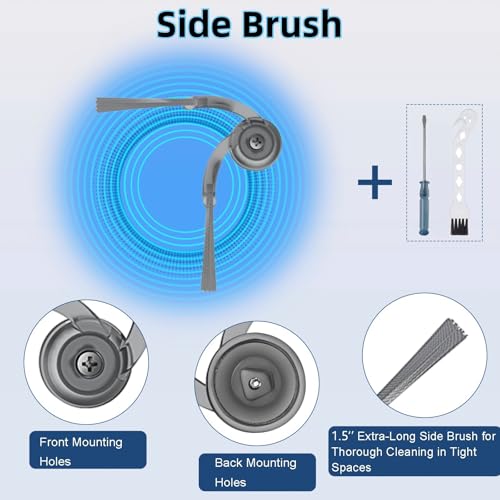 Bluearks 30 Stück Zubehör für Roborock Saros 10R/Qrevo CurvX Saugroboter,4 Hauptbürste,6 HEPA Filter,6 Wischpad,6 Seitenbürsten,6 Staubbeutel,Qrevo CurvX/Saros 10R Ersatzteile Zubehörset