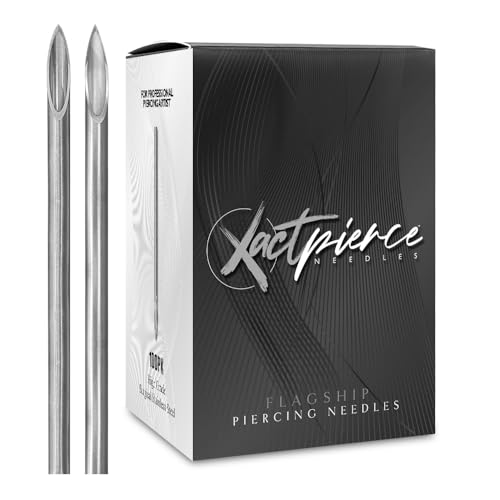 XACTpierce 16G Piercing Needles Professional Body Nose & Ear Piercing Needles US Silicone Coated Japanese 304 Surgical Steel TriBevel Hollow Individually Sterilized