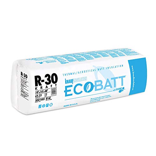 Knauf 704 SQFT 8 Bags of R 30 Kraft Faced 19 by 48 Fiberglass Fits 2X10 attic