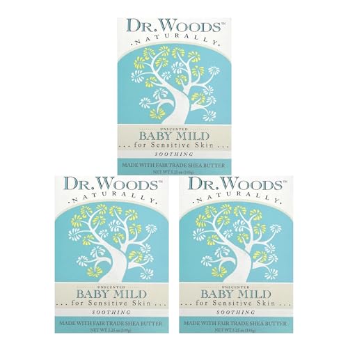 Dr. Woods Unscented Baby Mild Bar Soap with Organic Shea Butter, 5.25 oz (Pack of 3)?