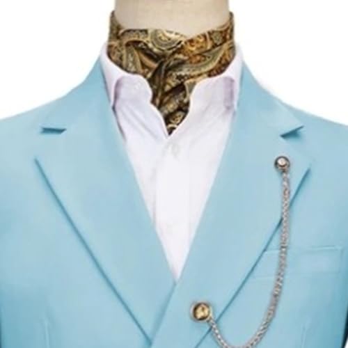 Image of Men's 2 Piece Suit with Metal Clasp Slim Fit Suit Stylish Business Pants Casual Wedding Grooms Tuxedo Suit