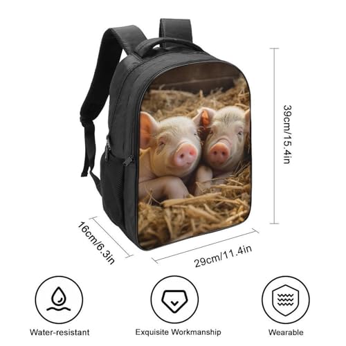 Pigs Black Backpacks for Women 16 Inch Laptop Backpack Casual Daypack Waterproof Travel Rucksack College Bag Lightweight Bookbag for Business Hiking Camping2