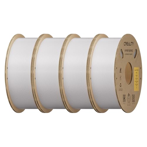 Image of Creality Hyper PETG Filament 1.75mm Bundle 4KG, High-Speed PETG for 30-600mm /s Printing, Low Stringing, Strong Layer Adhesion, + /- 0.03mm Accuracy,Fits for Most FDM 3D Printers(White 4-Pack)