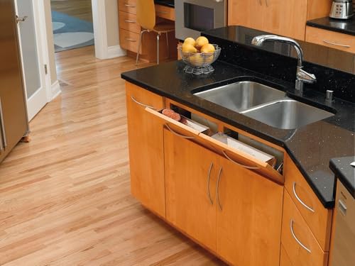 Image of REV-A-SHELF 11.25 inch Stainless-Steel Tip-Out Tray w /Hinges for Sink Base Cabinets