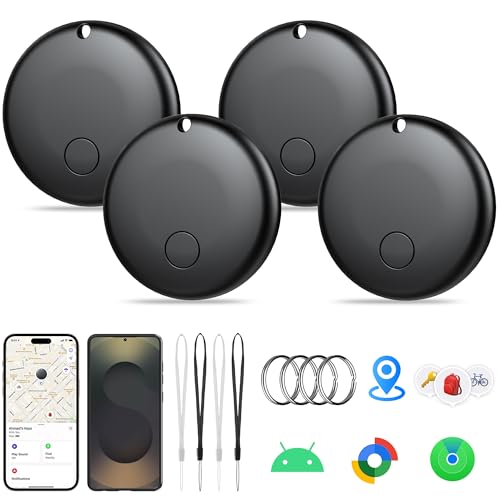 Image of 2026 Tracker Tags-4 Pack Item Locator for Android & iOS Bluetooth Tracker, Key Finders, Smart Tags Work with Apple Find My & Google's Find Hub, Luggage Tracker